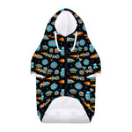 Astronaut And Space Pixel Pattern Print Dog Zip Up Hoodie