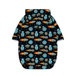 Astronaut And Space Pixel Pattern Print Dog Zip Up Hoodie