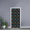 Astronaut And Space Pixel Pattern Print Door Sticker