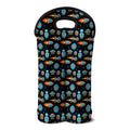 Astronaut And Space Pixel Pattern Print Double Neoprene Wine Tote
