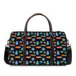 Astronaut And Space Pixel Pattern Print Duffle Bag