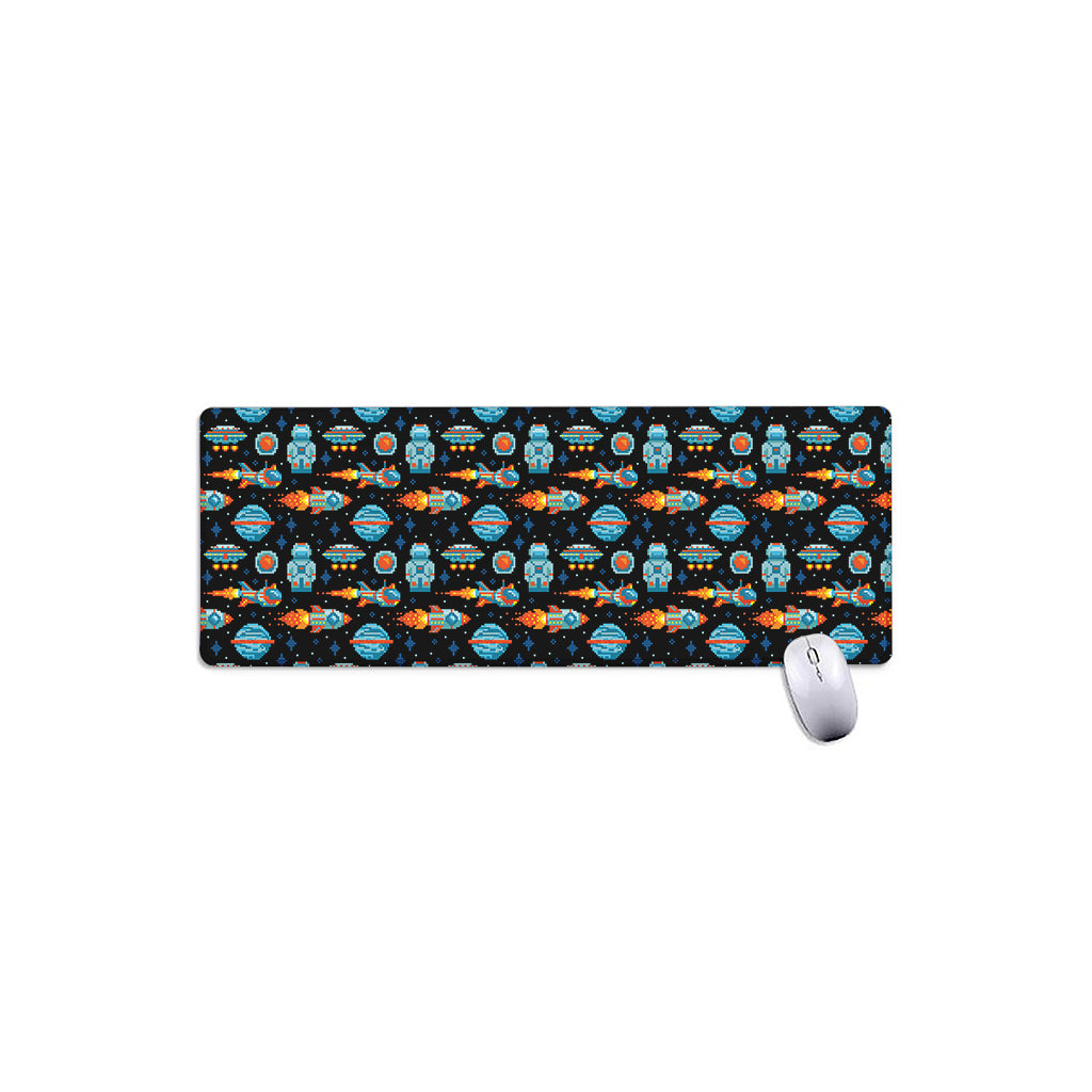 Astronaut And Space Pixel Pattern Print Extended Mouse Pad