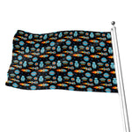 Astronaut And Space Pixel Pattern Print Flag
