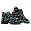 Astronaut And Space Pixel Pattern Print Flat Ankle Boots