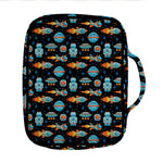 Astronaut And Space Pixel Pattern Print Front Pocket Bible Bag