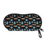 Astronaut And Space Pixel Pattern Print Glasses Case