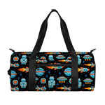Astronaut And Space Pixel Pattern Print Gym Bag