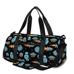 Astronaut And Space Pixel Pattern Print Gym Bag
