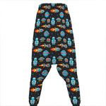 Astronaut And Space Pixel Pattern Print Hammer Pants