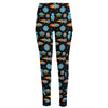 Astronaut And Space Pixel Pattern Print High-Waisted Pocket Leggings