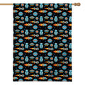 Astronaut And Space Pixel Pattern Print House Flag