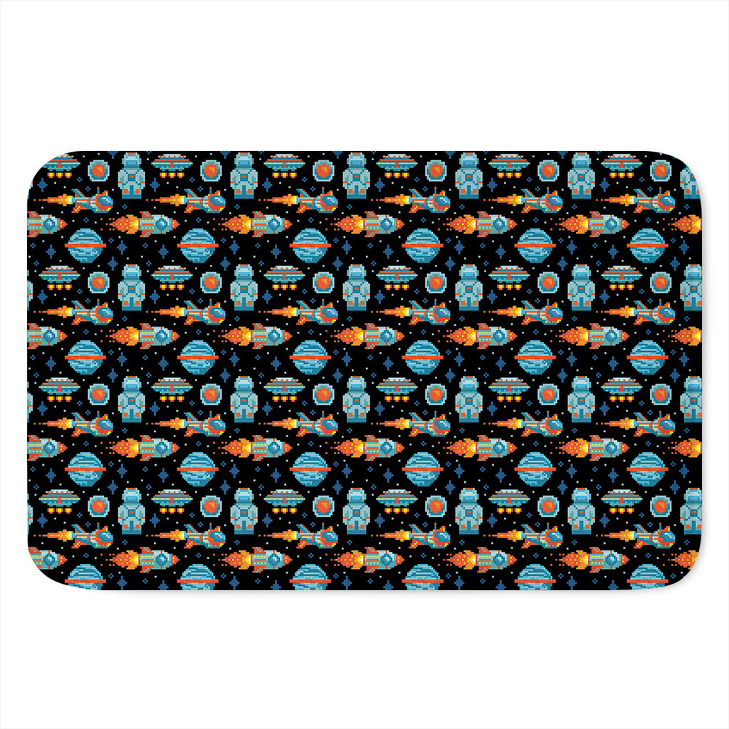 Astronaut And Space Pixel Pattern Print Indoor Door Mat
