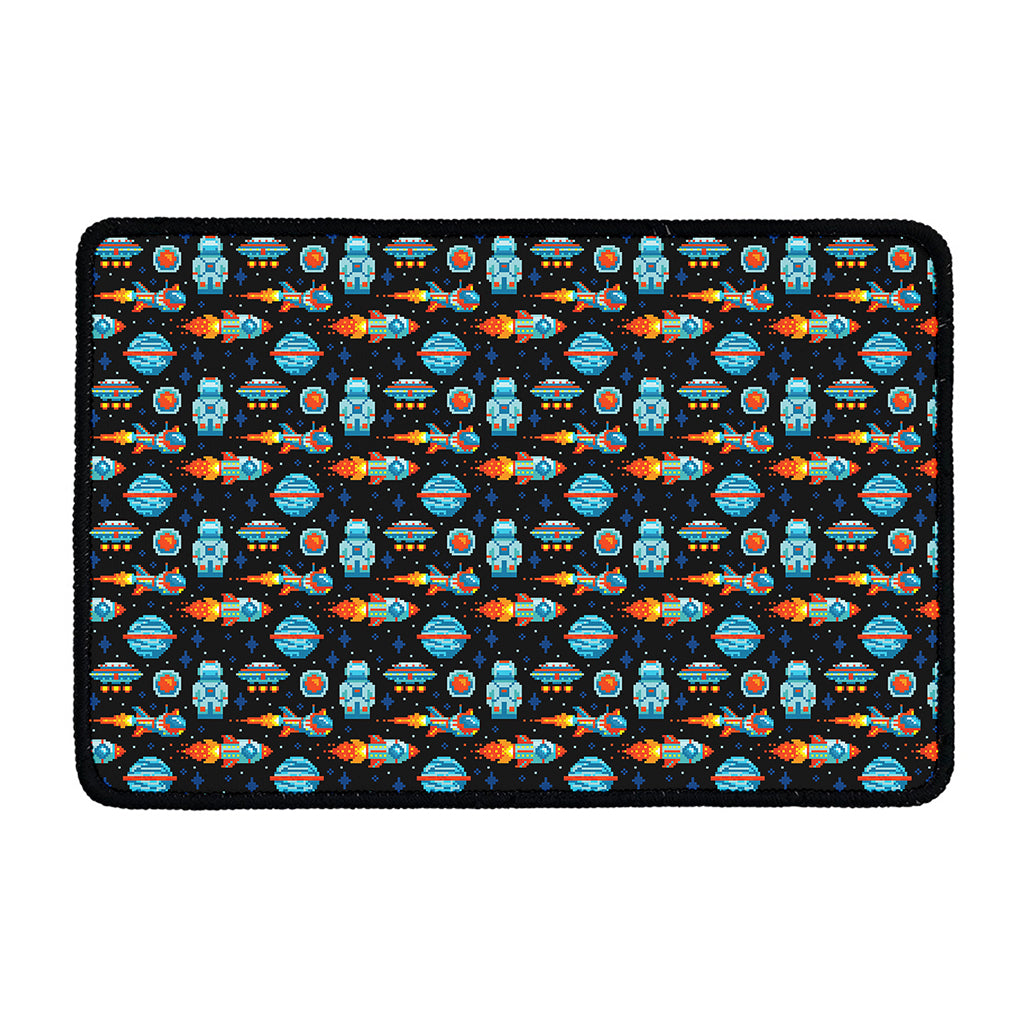 Astronaut And Space Pixel Pattern Print Kitchen Mat
