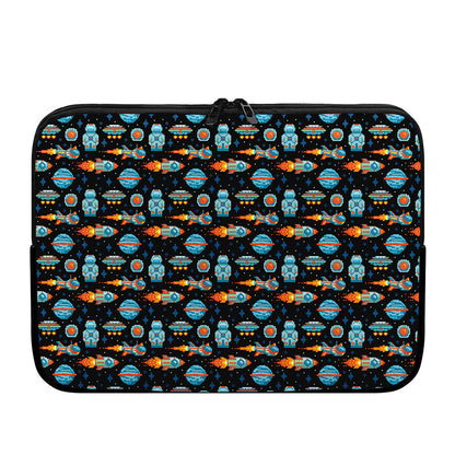 Astronaut And Space Pixel Pattern Print Laptop Sleeve