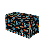 Astronaut And Space Pixel Pattern Print Leather Tissue Box Cover
