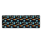 Astronaut And Space Pixel Pattern Print Long Kitchen Mat