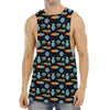 Astronaut And Space Pixel Pattern Print Men's Muscle Tank Top