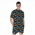Astronaut And Space Pixel Pattern Print Men's Romper