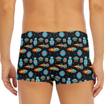 Astronaut And Space Pixel Pattern Print Men's Short Boxer Briefs