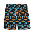 Astronaut And Space Pixel Pattern Print Men's Athletic Shorts