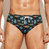 Astronaut And Space Pixel Pattern Print Men's Swim Briefs