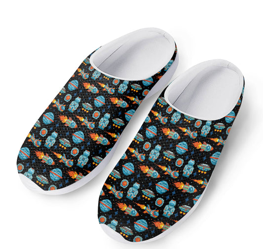 Astronaut And Space Pixel Pattern Print Mesh Casual Shoes