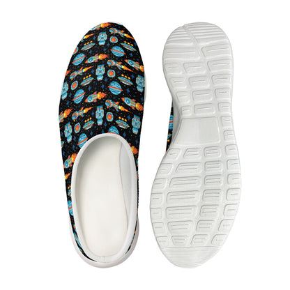 Astronaut And Space Pixel Pattern Print Mesh Casual Shoes