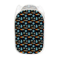 Astronaut And Space Pixel Pattern Print Mesh Laundry Hamper