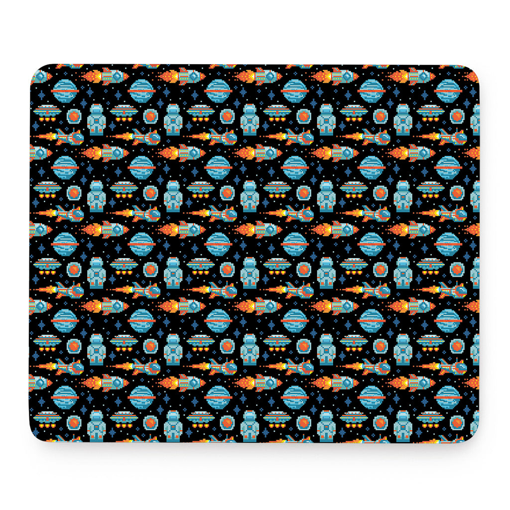 Astronaut And Space Pixel Pattern Print Mouse Pad