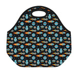 Astronaut And Space Pixel Pattern Print Neoprene Lunch Bag
