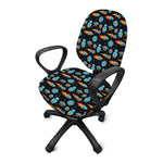 Astronaut And Space Pixel Pattern Print Office Chair Cover