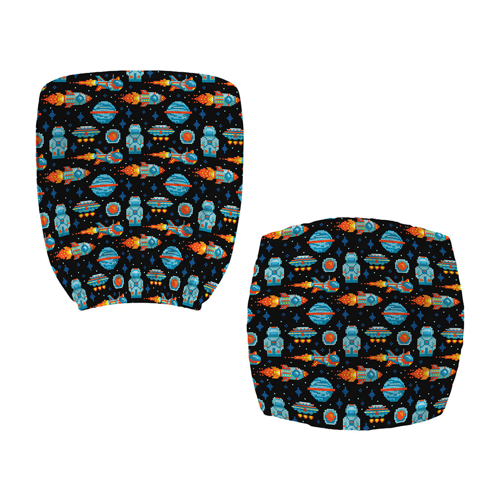 Astronaut And Space Pixel Pattern Print Office Chair Cover