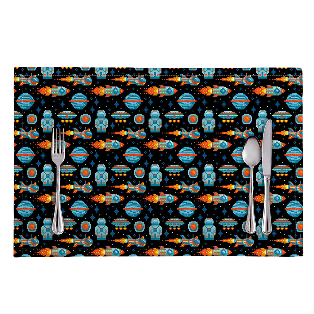 Astronaut And Space Pixel Pattern Print Placemat