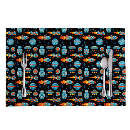 Astronaut And Space Pixel Pattern Print Placemat
