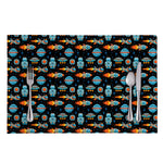 Astronaut And Space Pixel Pattern Print Placemat