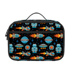 Astronaut And Space Pixel Pattern Print Portable Lunch Bag