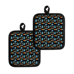 Astronaut And Space Pixel Pattern Print Pot Holders