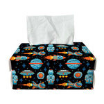 Astronaut And Space Pixel Pattern Print Rectangle Tissue Box Cover