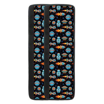 Astronaut And Space Pixel Pattern Print Refrigerator Handle Covers