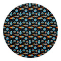 Astronaut And Space Pixel Pattern Print Round Blanket