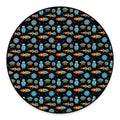Astronaut And Space Pixel Pattern Print Round Floor Mat