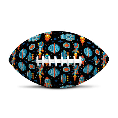 Astronaut And Space Pixel Pattern Print Rugby Ball