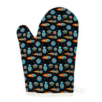 Astronaut And Space Pixel Pattern Print Single Oven Mitt