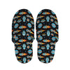 Astronaut And Space Pixel Pattern Print Slippers