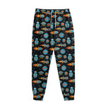 Astronaut And Space Pixel Pattern Print Sweatpants