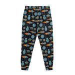 Astronaut And Space Pixel Pattern Print Sweatpants