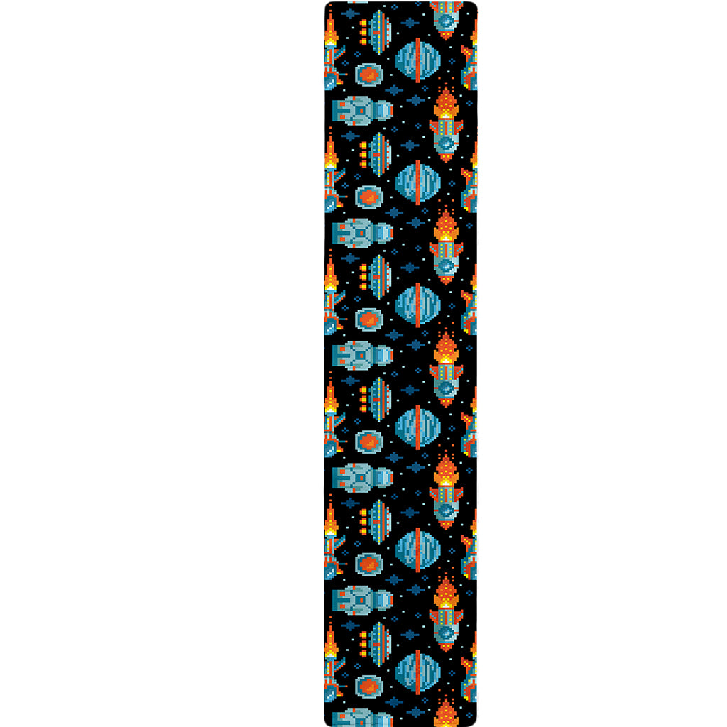 Astronaut And Space Pixel Pattern Print Table Runner