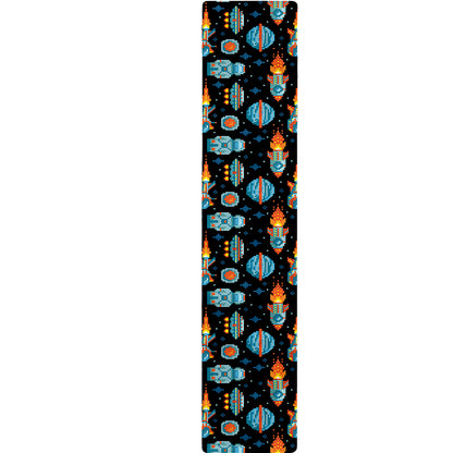 Astronaut And Space Pixel Pattern Print Table Runner
