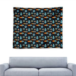 Astronaut And Space Pixel Pattern Print Tapestry