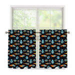 Astronaut And Space Pixel Pattern Print Tier Curtains